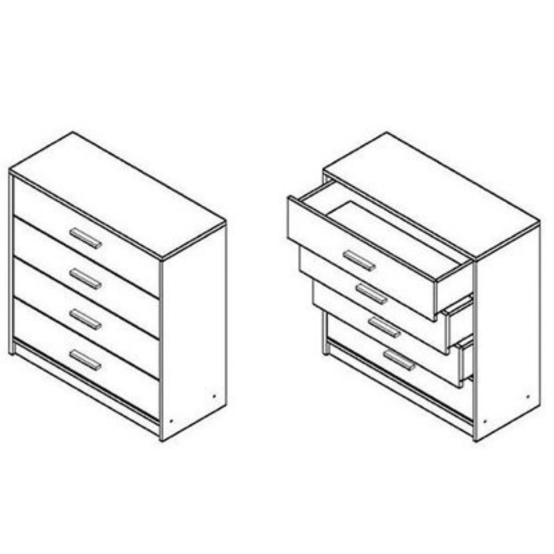 Nepo KOM4S komód (sonoma tölgy/fehér)