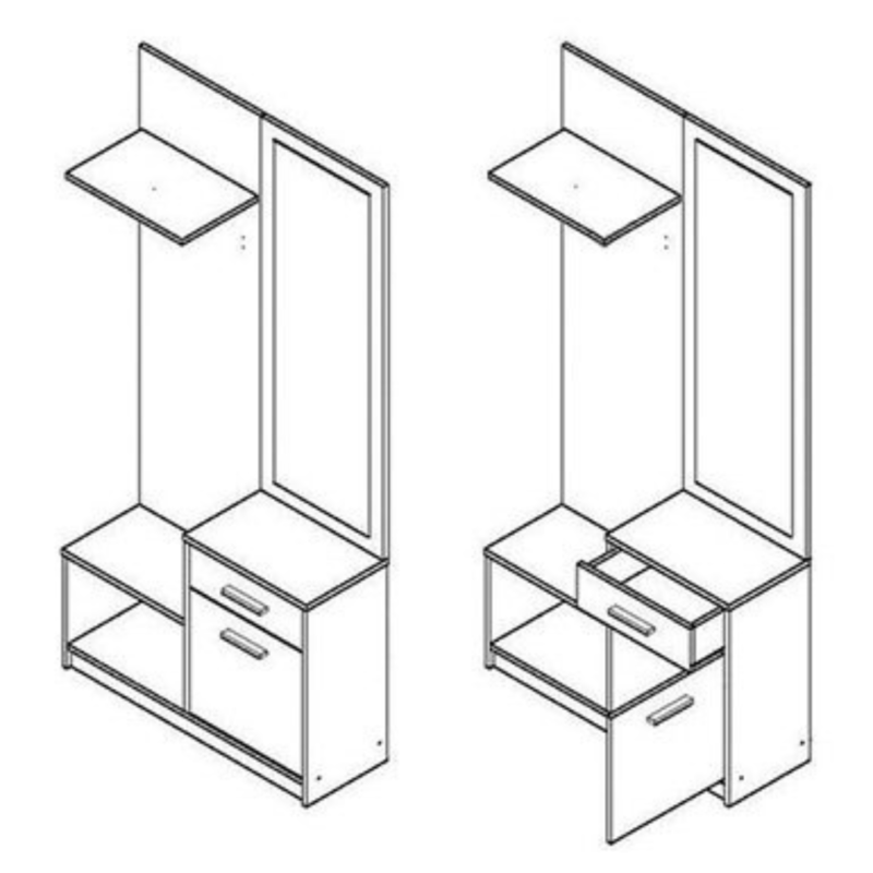 Nepo PPK előszobafal (sonoma tölgy/fehér)