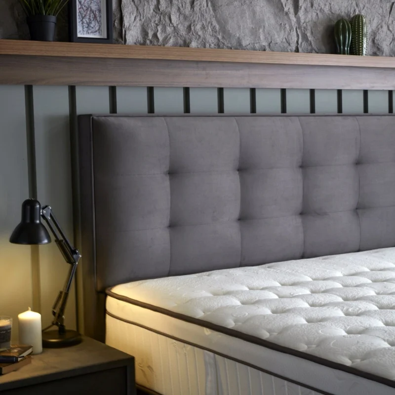 Mode boxspring ágy szett 160x200 cm szürke