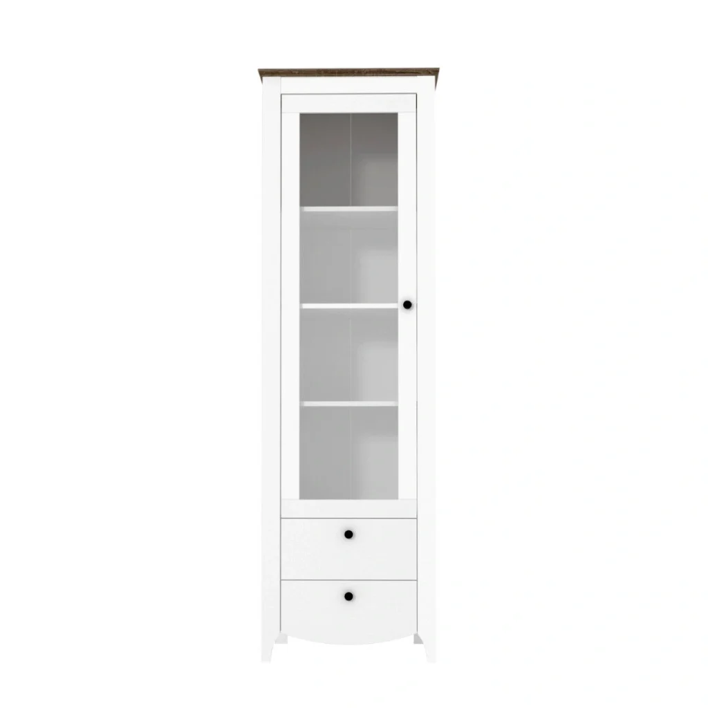 Karina REG1W2S vitrines szekrény_fehér_sonoma trüffel