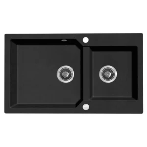 Milos kétmedencés mosogató szemcsés fekete