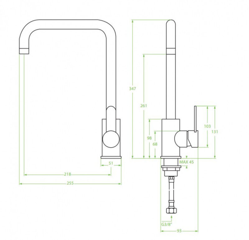 Laveo BONA Kihúzható csaptelep, rozsdamentes acél