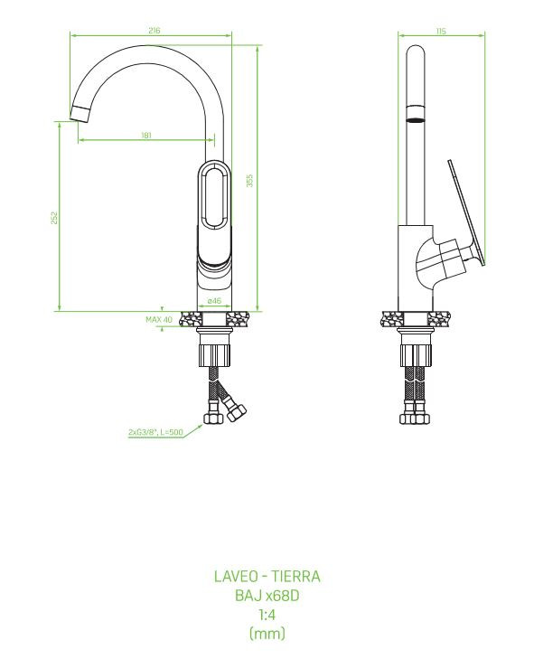 Laveo TIERRA álló csaptelep, vörösréz - Image 2