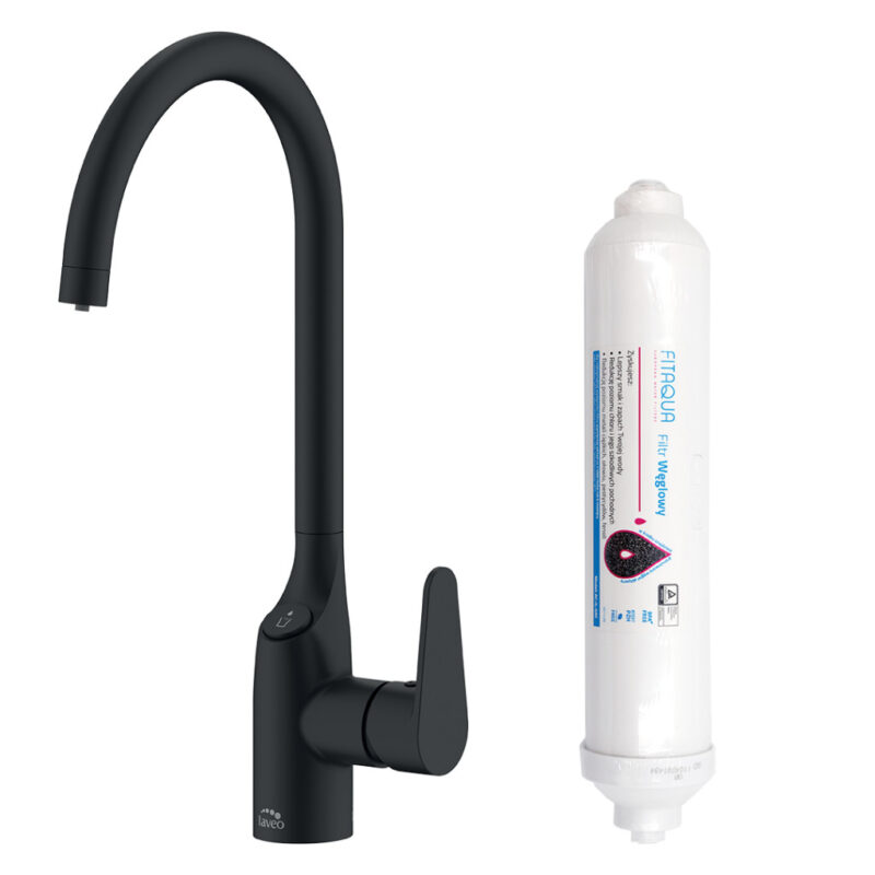 Laveo CLARO álló fekete csatpelep, AMII víztisztítóval