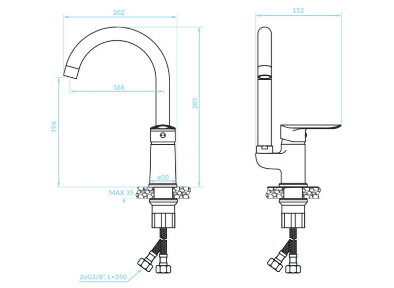 LAVEO CENTO álló csaptelep, króm K.