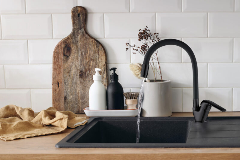 LAVEO ELZA F álló csaptelep rugalmas tömlővel, matt fekete