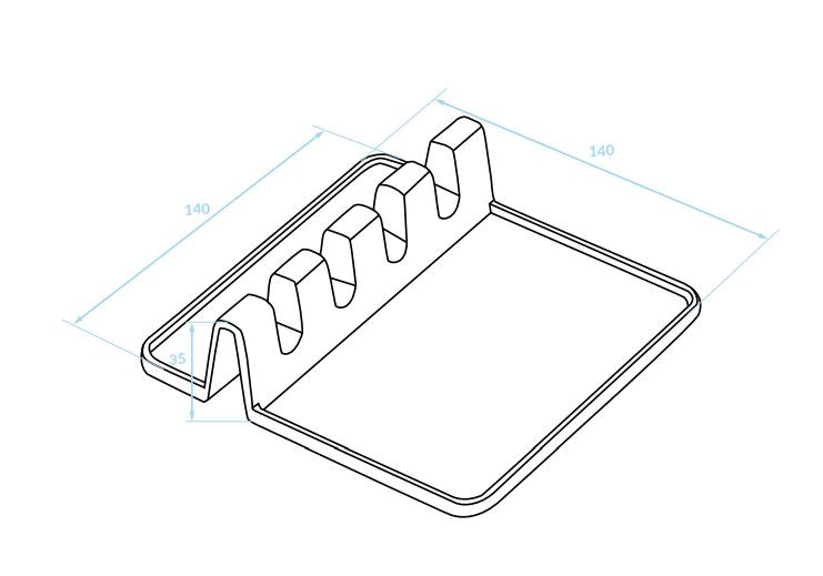 LAVEO szilikon evőeszköz rendező, szürke - Image 2
