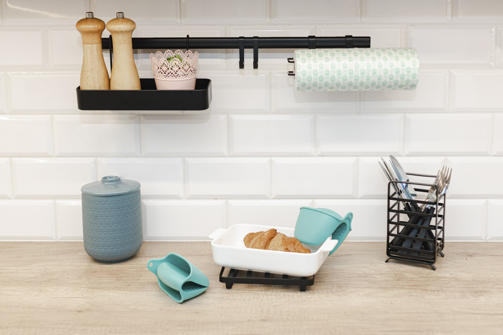 LAVEO Konyhai tartó szett, fekete