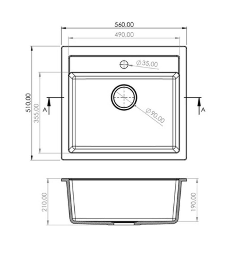 Malibu gránit mosogató szett, matt fekete