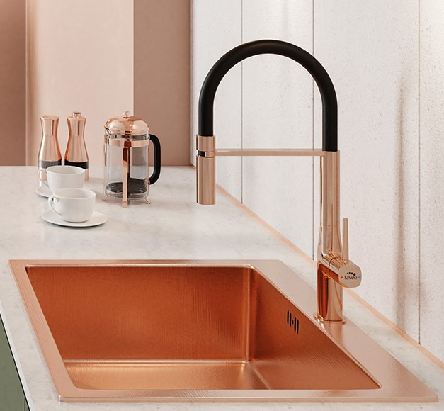 Laveo MARMARA inox réz színű mosogató - Image 3