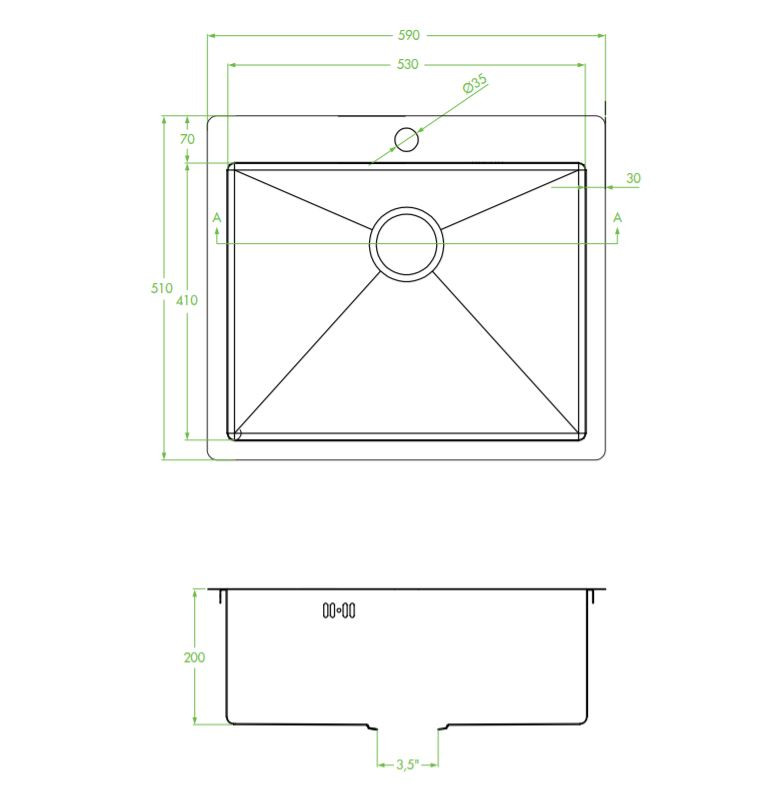 Laveo MARMARA inox arany színű mosogató - Image 3