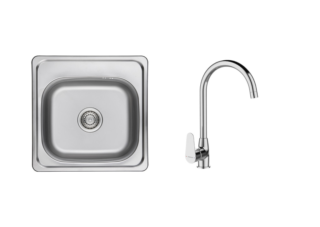 LAVEO STANDARD 1M SZETT íves króm csappal K.