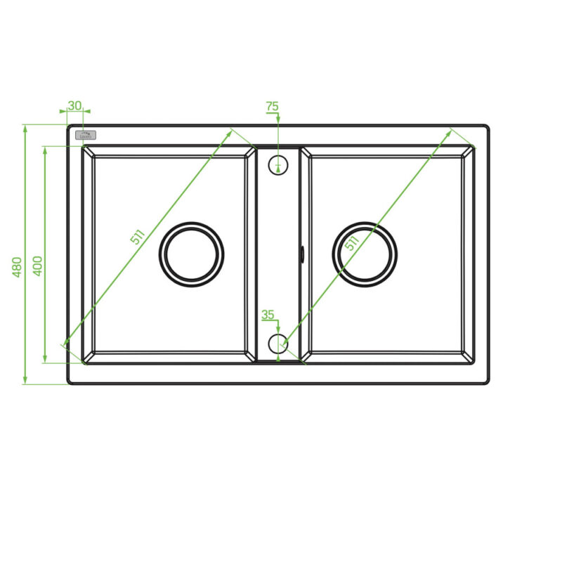 Laveo BARBADOS kétmedencés bézs szett álló csappal dugókiemelős helytakarékos szifonnal