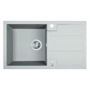 Laveo BARBADOS fehér csepptálcás mosogató dugókiemelős helytakarékos szifonnal