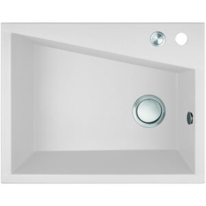 Laveo GRENADA csaplyukas fehér mosogató automata dugókiemelős, helytakarékos szifonnal