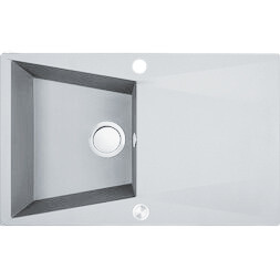 Laveo GRENADA csepptálcás fehér mosogató automata dugókiemelős, helytakarékos szifonnal