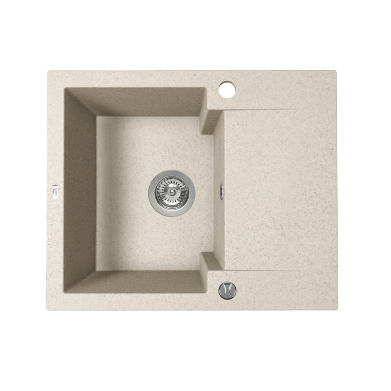Laveo PICO 45S mini csepptálcás bézs gránit mosogató helytakarékos szifonnal