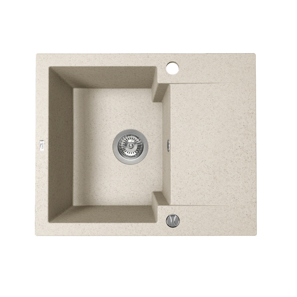 Laveo PICO 45S mini csepptálcás bézs gránit mosogató helytakarékos szifonnal
