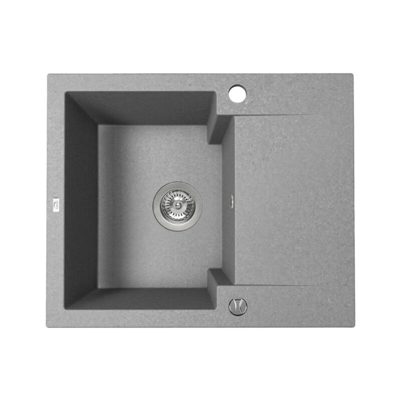 Laveo PICO 45S mini csepptálcás szürke gránit mosogató helytakarékos szifonnal