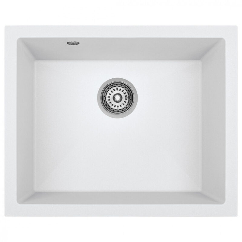 Laveo IBIZA fehér egymedencés mosogató helytakarékos szifonnal