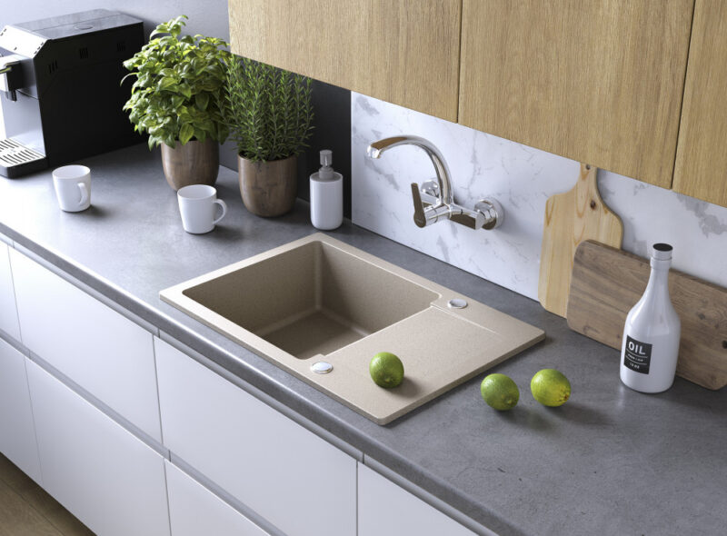 Laveo CELEBES csepptálcás mosogató, bézs (SBL_413T)