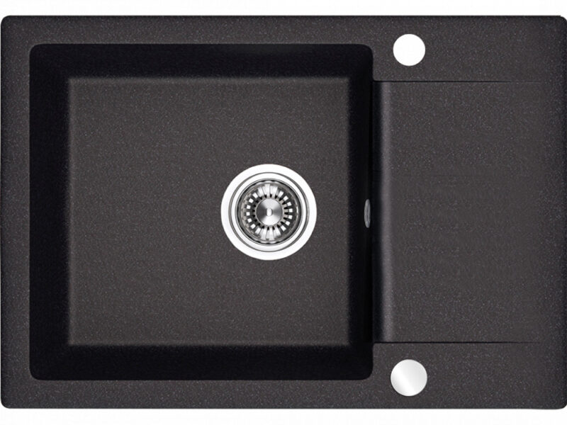 Laveo CELEBES csepptálcás mosogató, szemcsés fekete (SBL_713T)