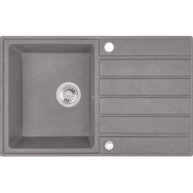 Laveo MARGARITA csepptálcás szürke mosogató automata dugókiemelős, helytakarékos szifonnal