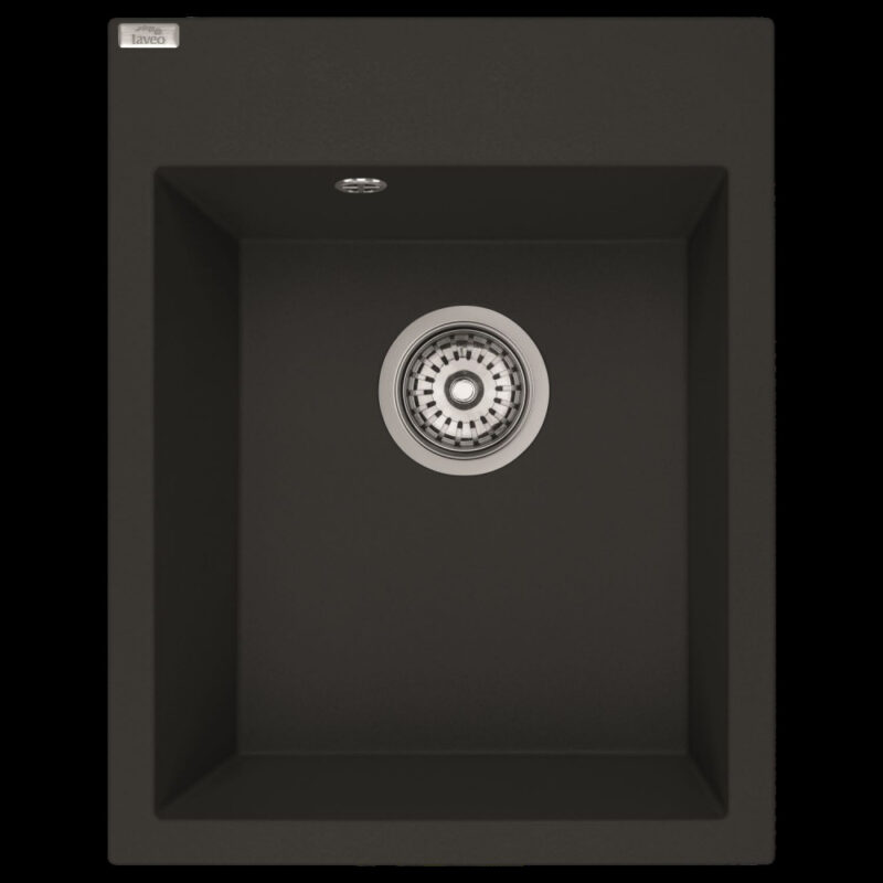 Laveo PICO egymedencés matt fekete mosogató helytakarékos szifonnal