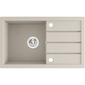 Laveo RINA csepptálcás bézs mosogató automata dugókiemelős, helytakarékos szifonnal