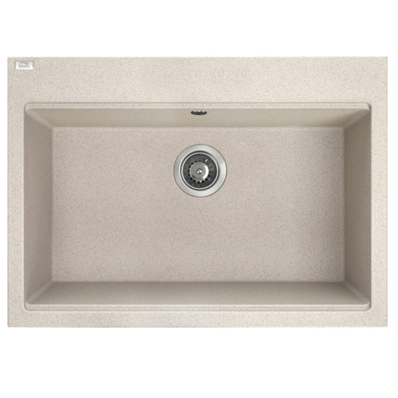 LAVEO TAU 7 bézs nagymedencés mosogató helytakarékos szifonnal