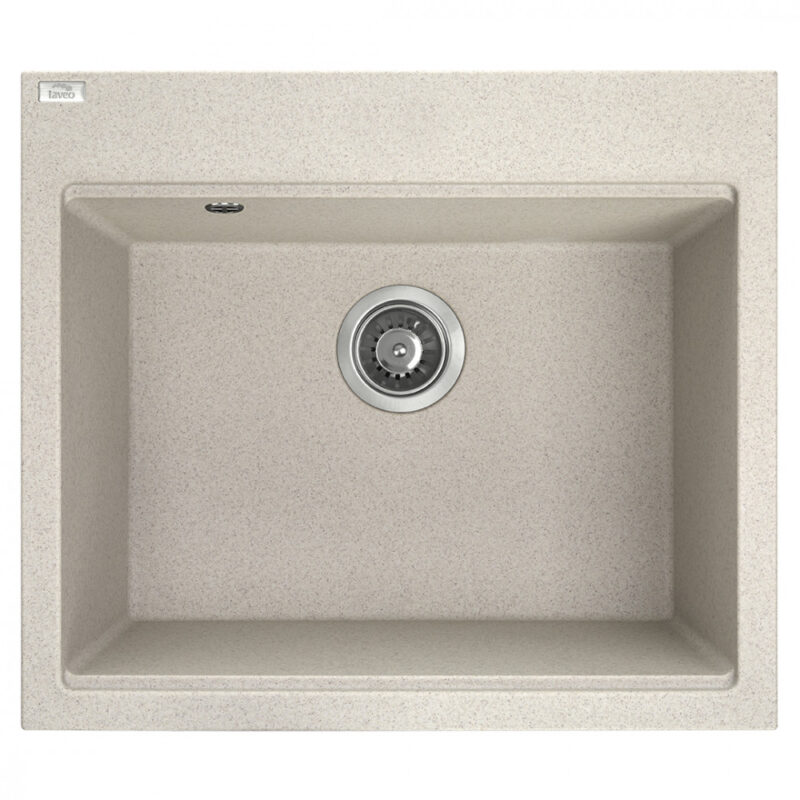 Laveo TAU 6 bézs egymedencés mosogató helytakarékos szifonnal