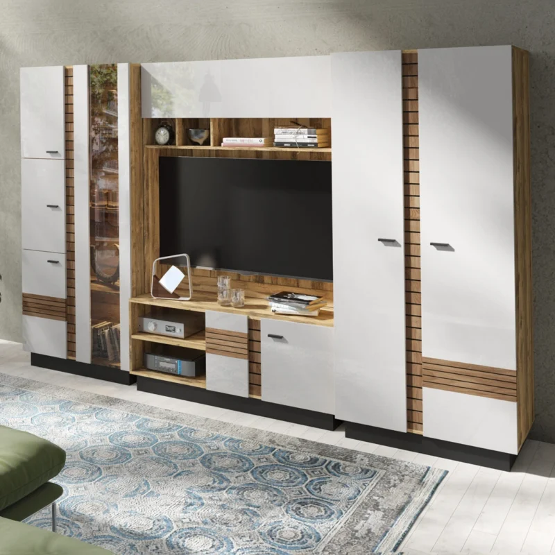 Val Gardena nappali szekrénysor sötét dió