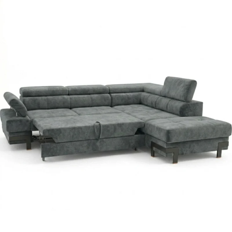 Emporio-L-sarokkanape-szurke - Nyitott